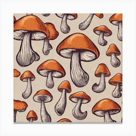Mushroom Seamless Pattern 2 Canvas Print