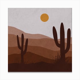 Cactus In The Desert 8 Canvas Print