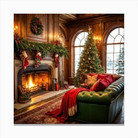 Christmas Living Room 3 Canvas Print