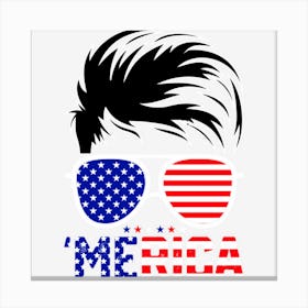 Trending Merica Sunglass American Flag 4th Of July Canvas Print