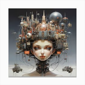 Futuristic Woman Canvas Print