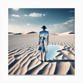 Man In Sand 18 Canvas Print