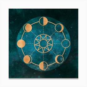 Lunar Cycle - Watercolor Boho Magick Canvas Print