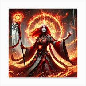 Priestess Kaida Crimson Flame 1 Canvas Print