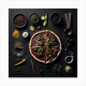 Pizza Props Knolling Layout (68) Canvas Print