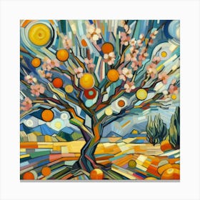 Abstract modernist Almond tree Canvas Print
