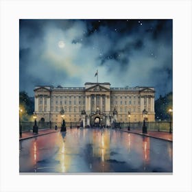 London Buckingham Palace At Night Canvas Print