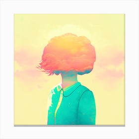 Girl With A Cloud On Her Head 1 Canvas Print