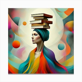 Intellectual Beauty in Vibrant Abstract Design Canvas Print