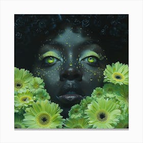 'Black Girl With Green Eyes' Canvas Print