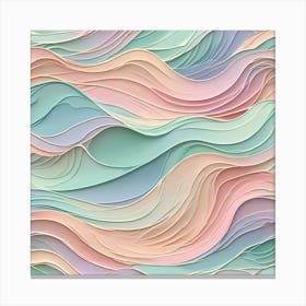 Pastel Wavy Wallpaper Canvas Print