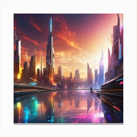 Futuristic City 94 Canvas Print