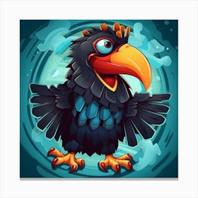 Cartoon Crow Canvas Print