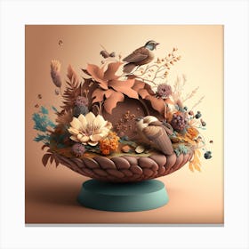 Birds In A Bowl Canvas Print