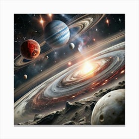 Solar System In Space Canvas Print