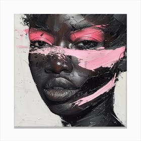 Black Girl With Pink Paint Canvas Print