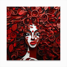 Red Woman With Red Hair Canvas Print
