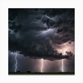 Lightning Bolts In The Sky Canvas Print