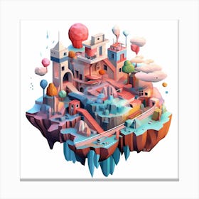 Low Poly City Canvas Print