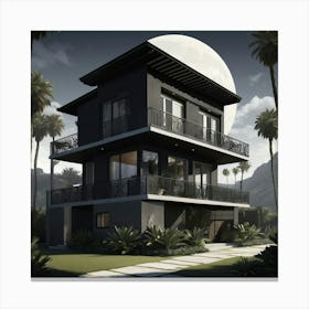 Default Mi Casa Su Casa Black Art 3 Canvas Print