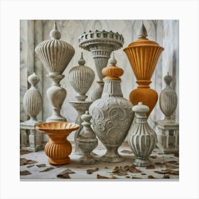 Urns A Radiant High Key Photograph Of An Exquisite Canvas Print