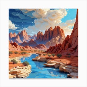 River In The Desert,wall art Canvas Print