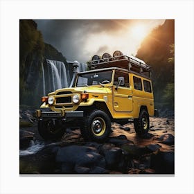 Vintage-Inspired Yellow SUV Canvas Print