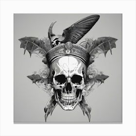 Skull And Eagle Canvas Print