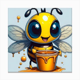 Bee With Honey Canvas Print