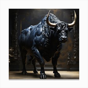 Bull blak Canvas Print