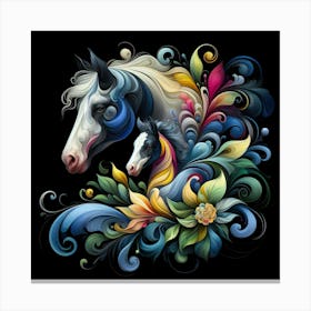 Colorful Horse Painting Canvas Print