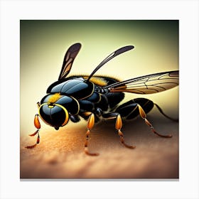 Beautiful bee sucking blood Canvas Print