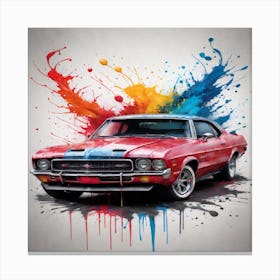 Ford Mustang Painting Canvas Print