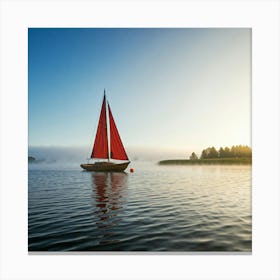 Sailboat On The Lake Canvas Print