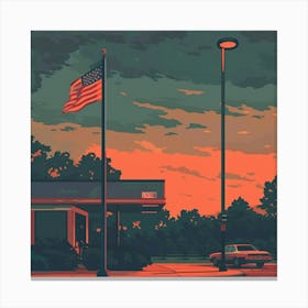 Sunset At The Diner Canvas Print