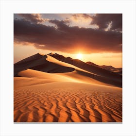 Dreamshaper V7 A Windswept Desert Dune Its Ridges Casting Dram 3 Canvas Print