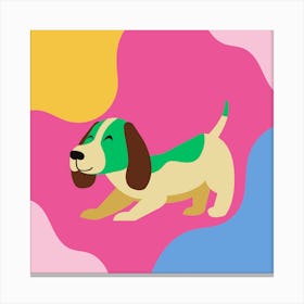 Dog On A Colorful Background Canvas Print