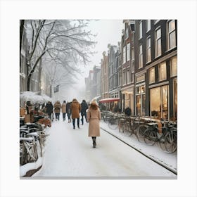 Winter In Amsterdam 1 Canvas Print