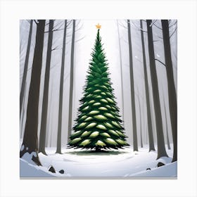 Christmas Tree In The Forest 62 Canvas Print