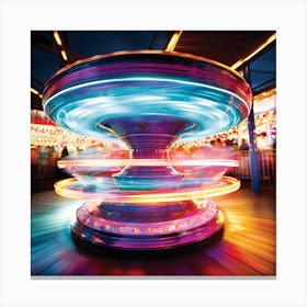 Carnival Ride At Night Canvas Print