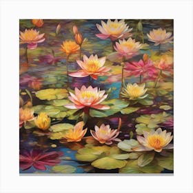 Water lilys meadow Canvas Print