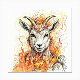 Goat In Flames 12 Canvas Print