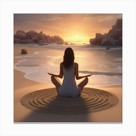 Meditation On The Beach 1 Canvas Print