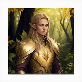 Golden Knight of the Enchanted Woods Canvas Print