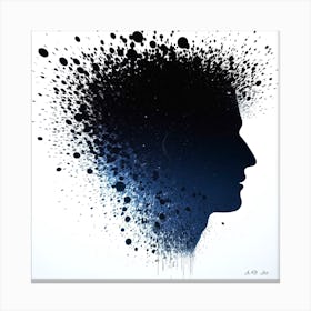 Man With Emotional Breakdown - Mininmal Illustration Canvas Print