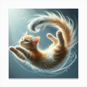 Cat Flying In The Air Canvas Print