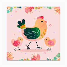 Hen And Chicks 1 Canvas Print