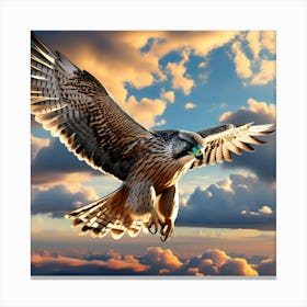 Design Of A Falcon In The Sky Ultra Hd Realistic Vivid Colors Highly Detailed Uhd Drawing Pen 1 Canvas Print