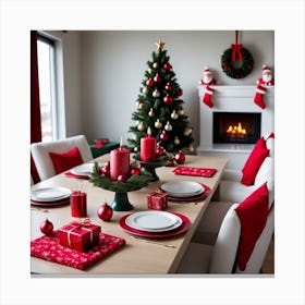 Christmas Table Setting 28 Canvas Print