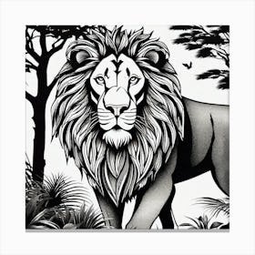 Lion In The Jungle Canvas Print